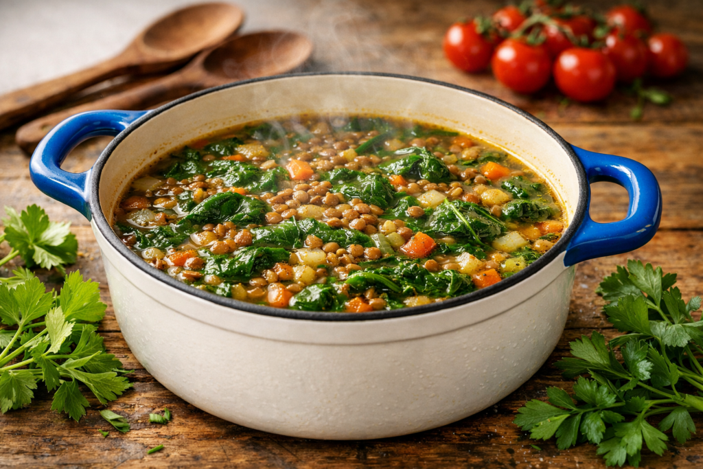 Sopa de Lentilha com Espinafre: Uma Receita Apetitosa